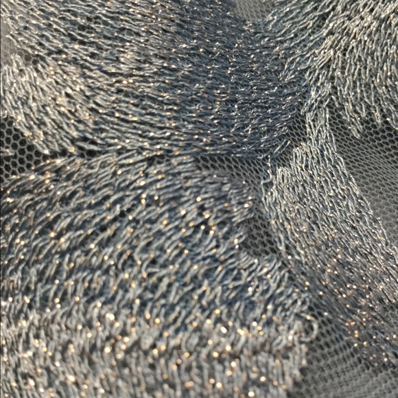 Oleg Cassini Baby Blue Embroidered Illusion Halter - Picture 8 of 8